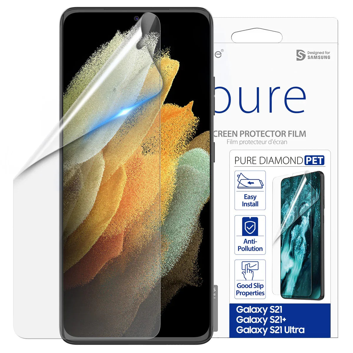 Araree Pure Diamond Screen Protector For Samsung Galaxy S21 - Clear - Tashqila Araree Pure Diamond Screen Protector For Samsung Galaxy S21 - Clear - Tashqila